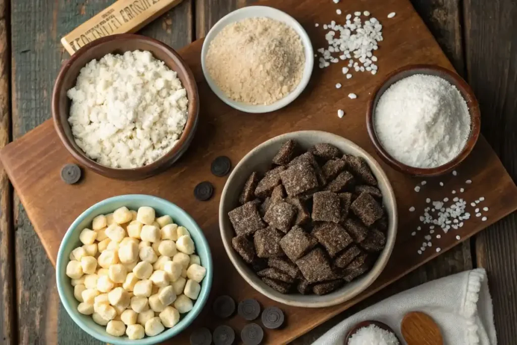 Ingredients for Cookies & Cream Muddy Buddies