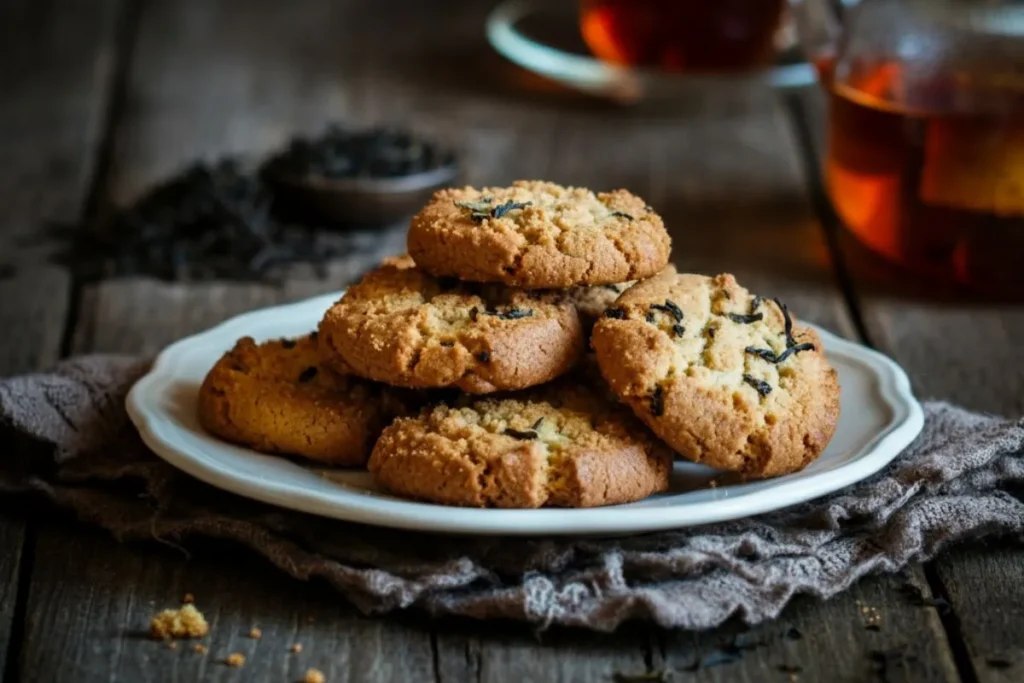 Golden brown Earl Grey cookies