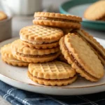 A plate of freshly baked wafer cookies