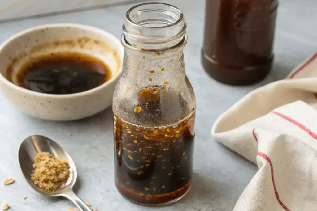 Fish Sauce Storage: Fish sauce bottle showing signs of spoilage