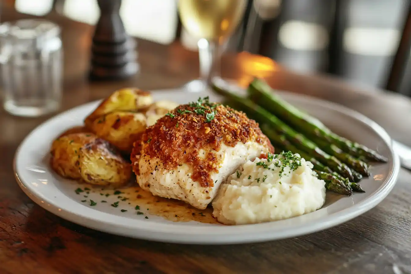 Well Plated Version Of The Longhorn Parmesan Crusted Chicken Dish That Looks Delicious